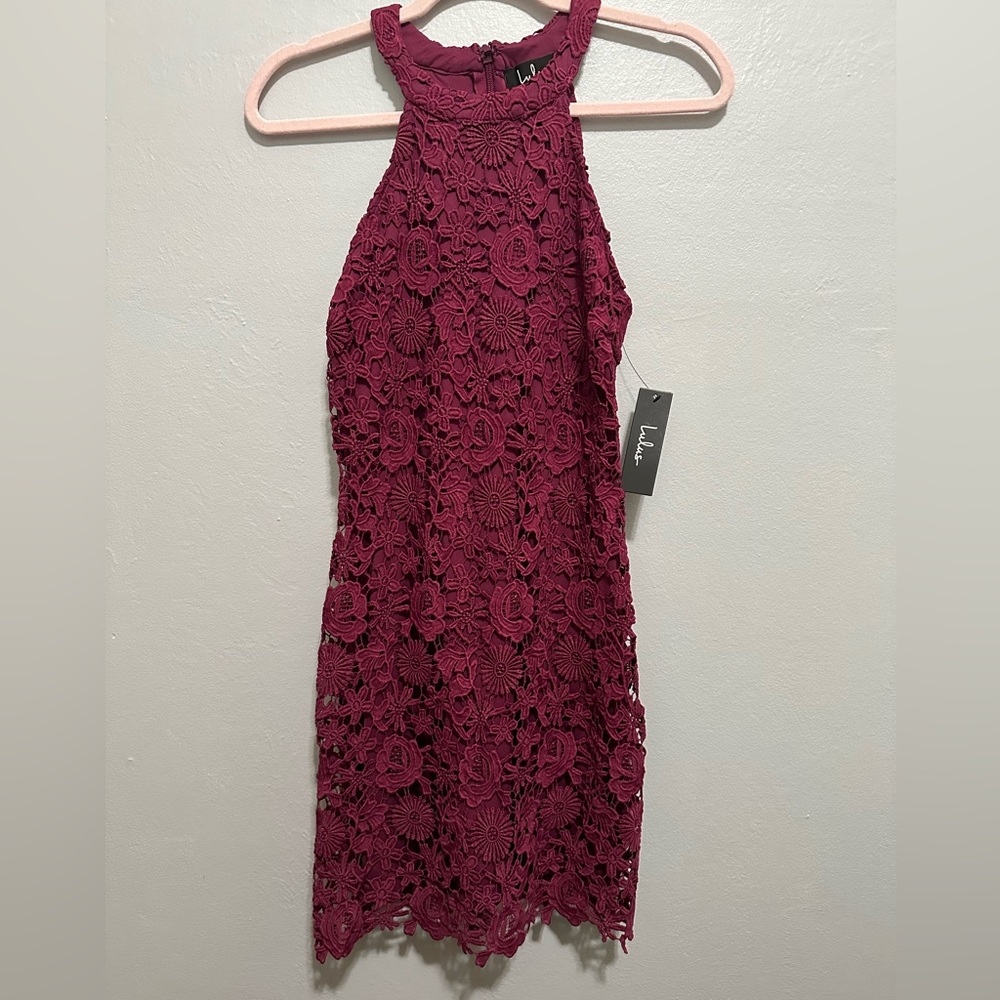 Lulus Magenta Crochet Lace Dress - Picture 2 of 5